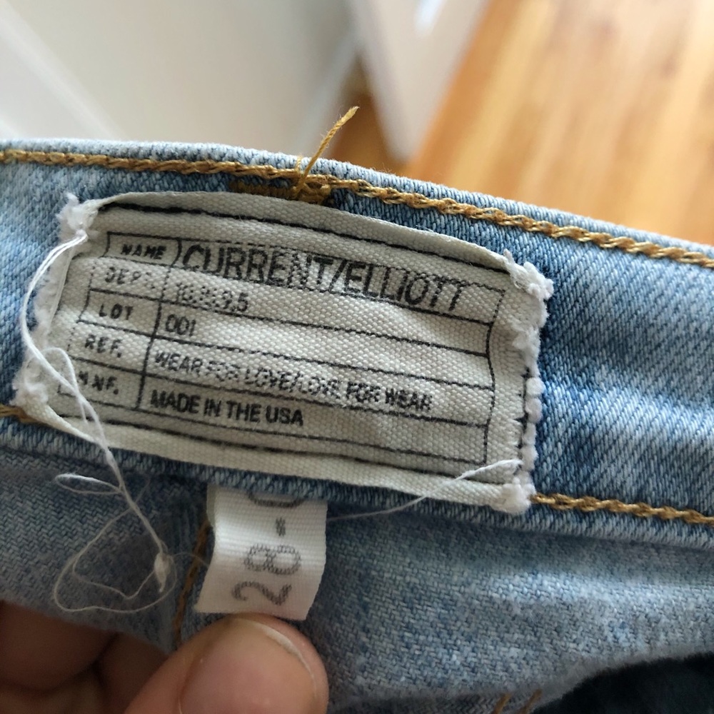 Current/Elliot Light Wash Cut-Off Denim Shorts - Picture 3 of 3